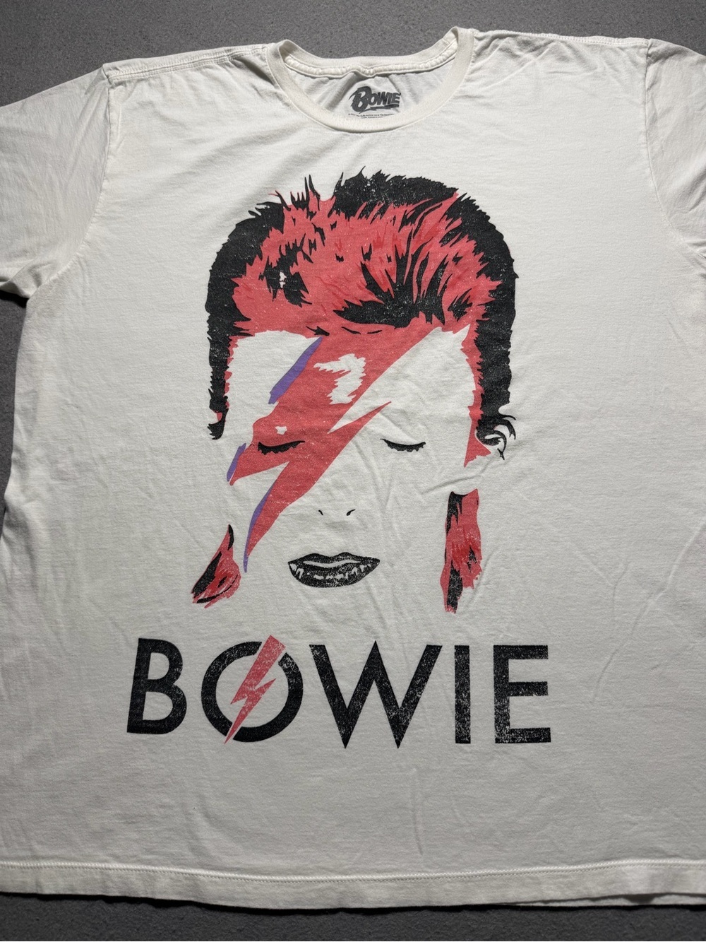David Bowie Aladdin Sane Graphic Band T Shirt Mens 2XL White Rock Tee - Picture 2 of 5